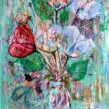 Ζωγραφική με τίτλο "Fantasy with Flower…" από Rakhmet Redzhepov, Αυθεντικά έργα τέχνης, Ακουαρέλα
