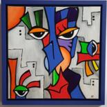 Malerei mit dem Titel "TRUE FACE OT MASK" von Rasty Stone, Original-Kunstwerk, Acryl