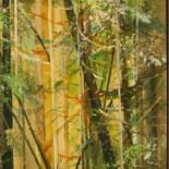 Painting titled "forets 2021 / 4" by Raymond Guibert, Original Artwork, Watercolor Mounted on Wood Panel