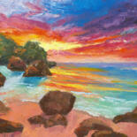 Malarstwo zatytułowany „Sunset” autorstwa Katerina Zhuchenko (RedHeadKat), Oryginalna praca, Olej