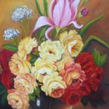 Pintura intitulada "Floral 445" por Regina Schwingel, Obras de arte originais