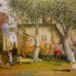 Painting titled "courtyard" by Remigijus Januskevicius, Original Artwork, Other