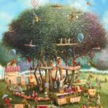 Painting titled "Flying music" by Remigijus Januskevicius, Original Artwork, Oil
