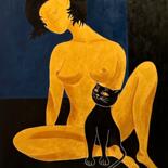 Pintura titulada "Golden Lady" por Rena Abramoff, Obra de arte original, Acrílico