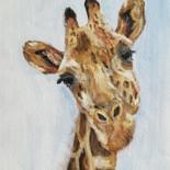 Painting titled "Girafe" by Renata Minko, Original Artwork, Oil