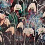 Painting titled "Snowdrops" by Renate Kock, Original Artwork, Acrylic