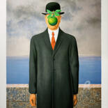 Prenten & gravures getiteld "Le Fils De L'Homme" door René Magritte, Origineel Kunstwerk, Lithografie