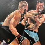 Schilderij getiteld "Conor McGregor cont…" door Richard Hanssens, Origineel Kunstwerk, Olie Gemonteerd op Frame voor houten…