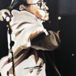 Painting titled "Michel Petrucciani…" by Richard Hanssens, Original Artwork, Oil Mounted on Wood Stretcher frame