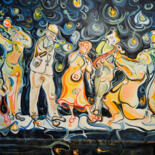 Schilderij getiteld "© Swing stars" door Richard Martin Vidal, Origineel Kunstwerk, Olie