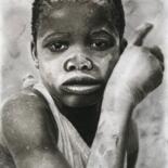 图画 标题为“Galamsey Kid” 由Richard Owusu Amankwah, 原创艺术品, 木炭