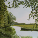 Schilderij getiteld "Hollandse Biesbosch…" door Richard Post, Origineel Kunstwerk, Olie