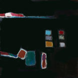 Painting titled "Etang de Thau noir" by Guy Rieutort, Original Artwork, Oil