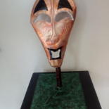 Skulptur mit dem Titel "« Mask I »" von Riquet Faure, Original-Kunstwerk