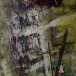 Peinture intitulée "" Rédemption "" par Riquet Faure, Œuvre d'art originale, Embossage Monté sur Panneau de bois