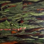 Peinture intitulée "" L'alarme de croco…" par Riquet Faure, Œuvre d'art originale, Huile Monté sur Châssis en bois