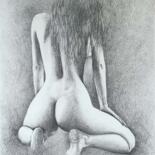 Disegno intitolato "female nude" da Róbert Bánrévi, Opera d'arte originale, Grafite
