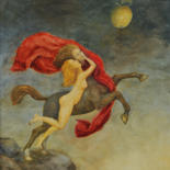 Painting titled "l'amour et la pomme…" by Boul, Original Artwork, Oil