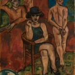 Peinture intitulée "Cabaret II- Huile s…" par Robert Gibson, Œuvre d'art originale, Huile Monté sur Châssis en bois