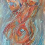 Painting titled "Nude IV" by Roberta Heslop, Original Artwork, Acrylic Mounted on Wood Stretcher frame