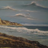 Painting titled "il silenzio del mare" by Roby, Original Artwork, Oil