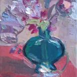 Malerei mit dem Titel "Flowers" von Robin Frey, Original-Kunstwerk, Öl