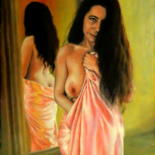 Pintura intitulada "artistic nude with…" por Rogério Silva, Obras de arte originais, Óleo