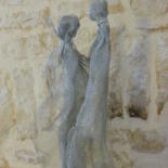 Sculpture titled "La rencontre" by Marierf, Original Artwork, Metals