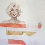 Pittura intitolato "Marilyn Monroe the…" da Romà Roka, Opera d'arte originale, Acquarello Montato su Altro pannello rigido