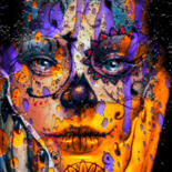 Digital Arts titled "sugar skull tears" by Roman Drea, Original Artwork, Digital Painting