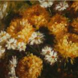 Painting titled "Crisantemos" by Romina Rosin, Original Artwork, Oil