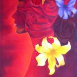 Pittura intitolato "Senhora das Flores…" da Rosah Casanova, Opera d'arte originale