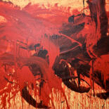 Картина под названием "Red express 3" - Rosi Roys, Подлинное произведение искусства, Акрил