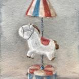 Картина под названием "circus pony" - Marina Deryagina, Подлинное произведение искусства, Масло