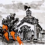 Drawing titled "Chapel of the Madon…" by Rupert Cefai, Original Artwork, Ink Mounted on Wood Panel