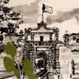 Drawing titled "mdina gate 21.107" by Rupert Cefai, Original Artwork, Ink