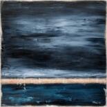 Painting titled "Midnight Seas" by Sabina D'Antonio, Original Artwork, Acrylic Mounted on Wood Stretcher frame