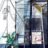Collages titled "RUE DE TOKYO.jpg" by Sabine Christin, Original Artwork, Collages