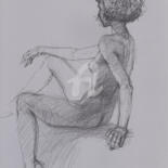 Dessin intitulée "Nude Lolita" par Samira Yanushkova, Œuvre d'art originale, Fusain