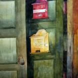 Painting titled "Old Door & color Le…" by Samiran Sarkar, Original Artwork, Oil