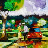 Peinture intitulée "In Love" par Samuel Njuguna Njoroge, Œuvre d'art originale, Acrylique