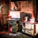Photography titled "Kitchen" by San Art, Original Artwork, Light Painting Mounted on Wood Stretcher frame
