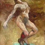 Painting titled "Eve" by Sandrine Wely, Original Artwork, Oil