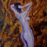 Pintura titulada "Hielo y fuego" por Santi Goñi, Obra de arte original, Oleo Montado en Bastidor de camilla de madera