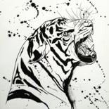 Pintura intitulada "Tigre" por São Vieira, Obras de arte originais, Tinta