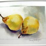 Drawing titled "poires/pears 2" by Sarah François, Original Artwork, Pastel