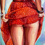 Painting titled "Polka Dress Girl -…" by Sasha Robinson, Original Artwork, Oil