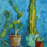Картина под названием "Кактусы. Cacti." - Олег Саулов, Подлинное произведение искусства, Масло
