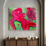 Painting titled "Pomegranate juice (…" by Seksikoza Loveenergy Style Contemporary, Original Artwork, Oil