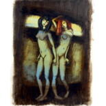 Pittura intitolato "Acrylic moonlight 2" da Evgen Semenyuk, Opera d'arte originale, Acrilico